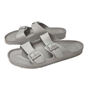 Birkenstock Arizona EVA Two Strap Slide Sandals Light Gray Mens